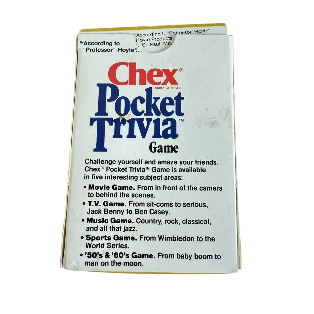 Vintage Chex Cereal Pocket Trivia T.V. Card Game 1980 848‎ Questions